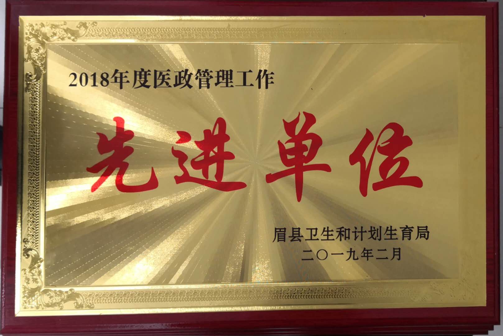 2018年度医政管理工作先进单位